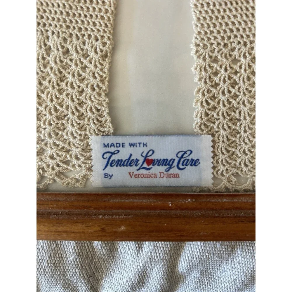 Vintage Hand Crocheted Lace Gloves Cream Ecru Boho Cottagecore Formal Bridal. A
